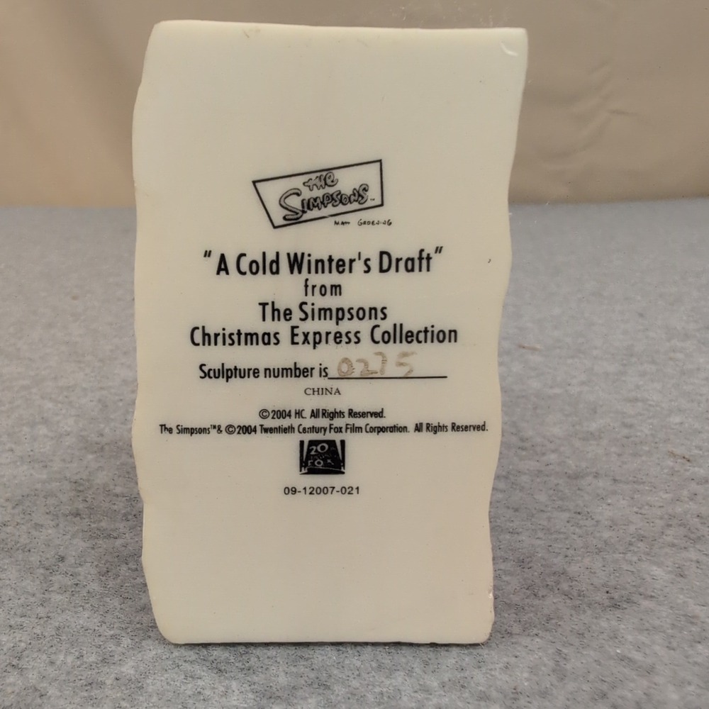 2004 The Simpsons Christmas Express A Cold Winter's Draft Groundskeeper Willie - Picture 5 of 5